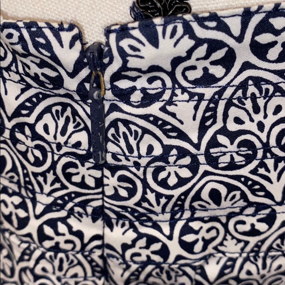 Tory Burch pleated navy and white  skirt 12 - Picture 6 of 14